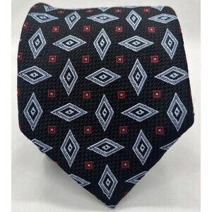 Robert Talbott Finest Silk Hand-sewn Neck Tie Blue Red Geometric Made In USA